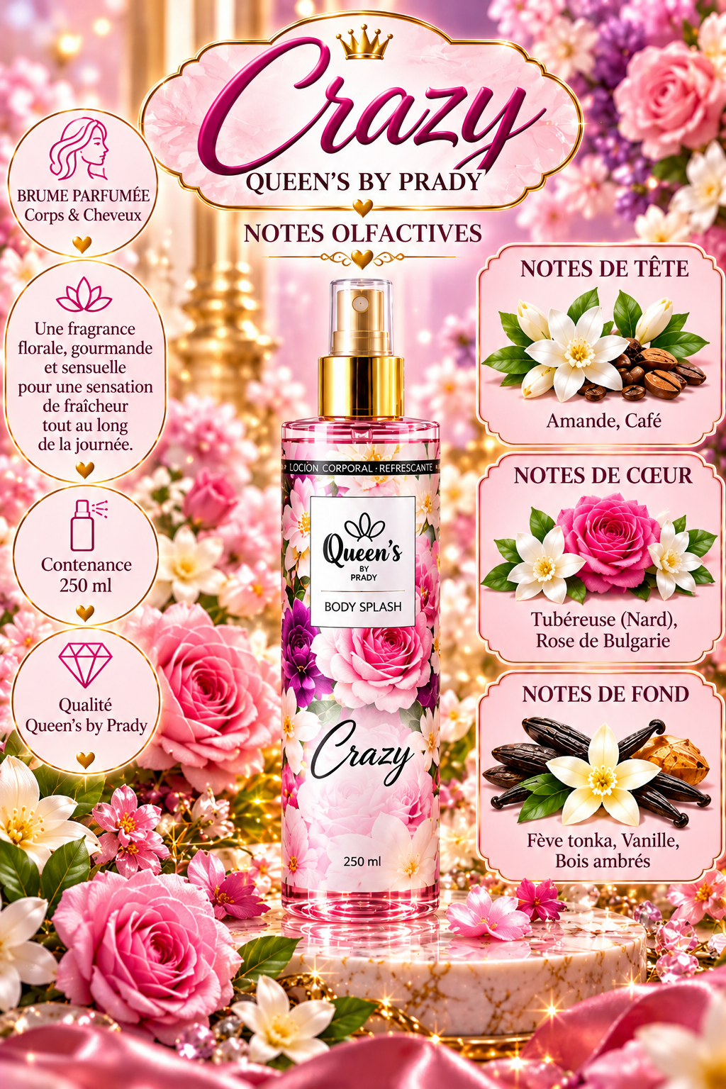 Crazy – Brume parfumée Corps & Cheveux