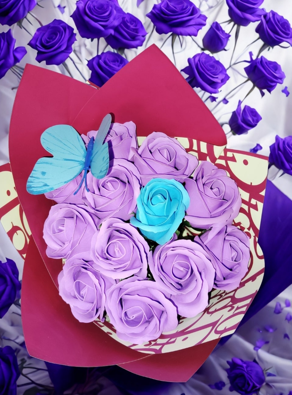 BOUQUET 12 ROSES DE SAVONS