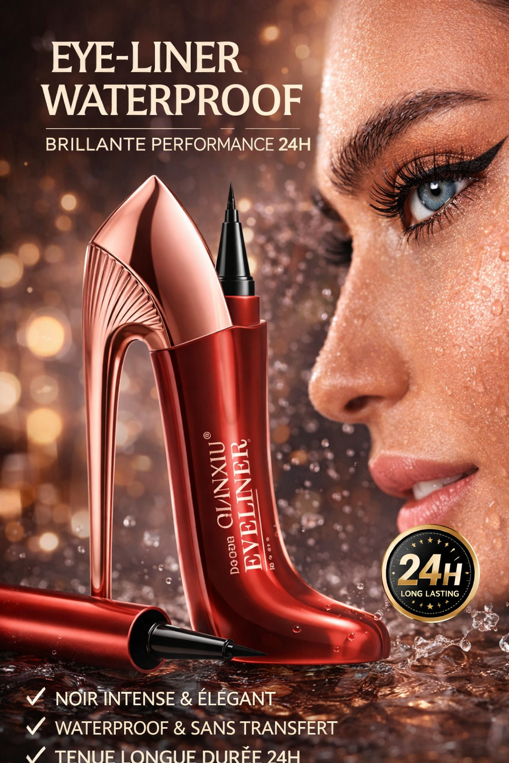 đ€ Eye-Liner Waterproof QIANXIU â One Second (Noir Intense)