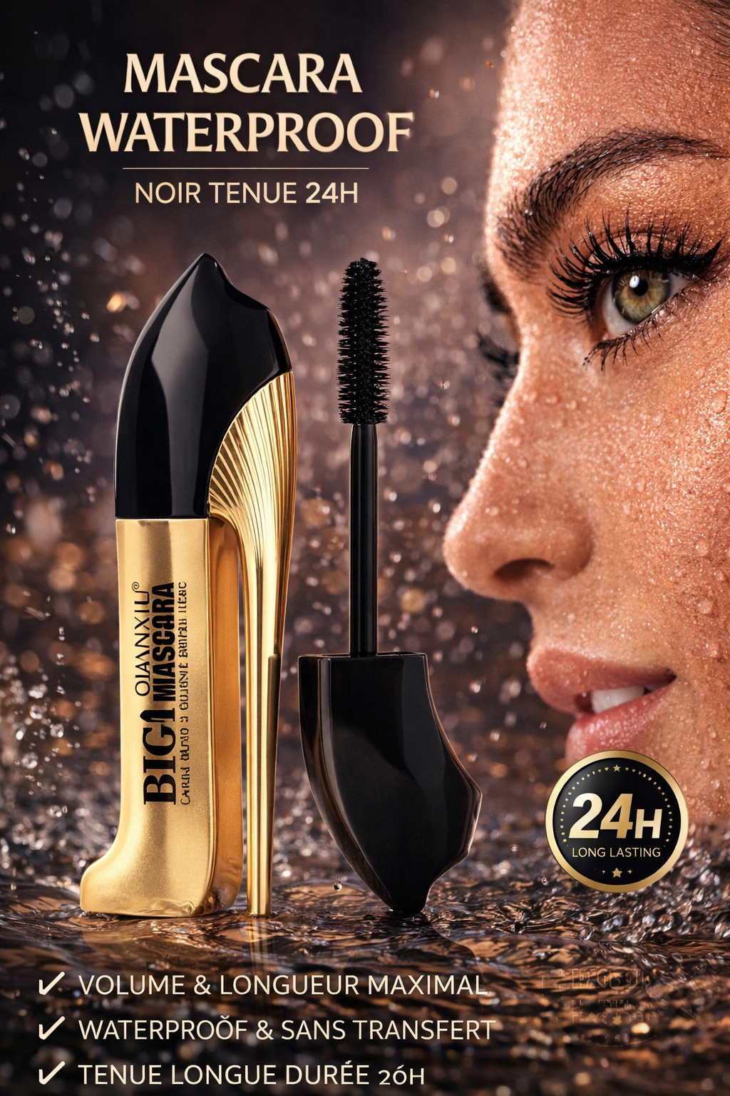 đ€ Mascara Waterproof QIANXIU BIG MAX Black â Noir Intense (Tenue 24H)