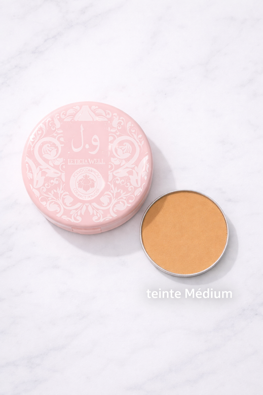 LETICIAWELL Poudre Compacte Mate 3 Teintes : Claire, Médium & Dorée