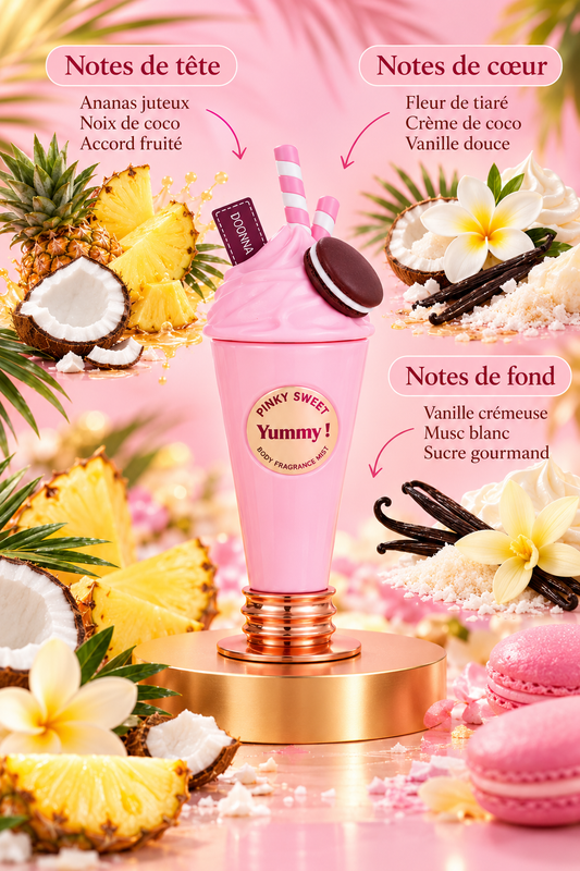 Pinky Sweet Yummy – Brume Parfumée Ananas, Noix de Coco & Vanille Tropicale