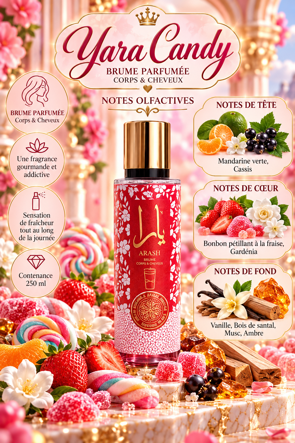 Yara candy – Brume parfumée Corps & Cheveux