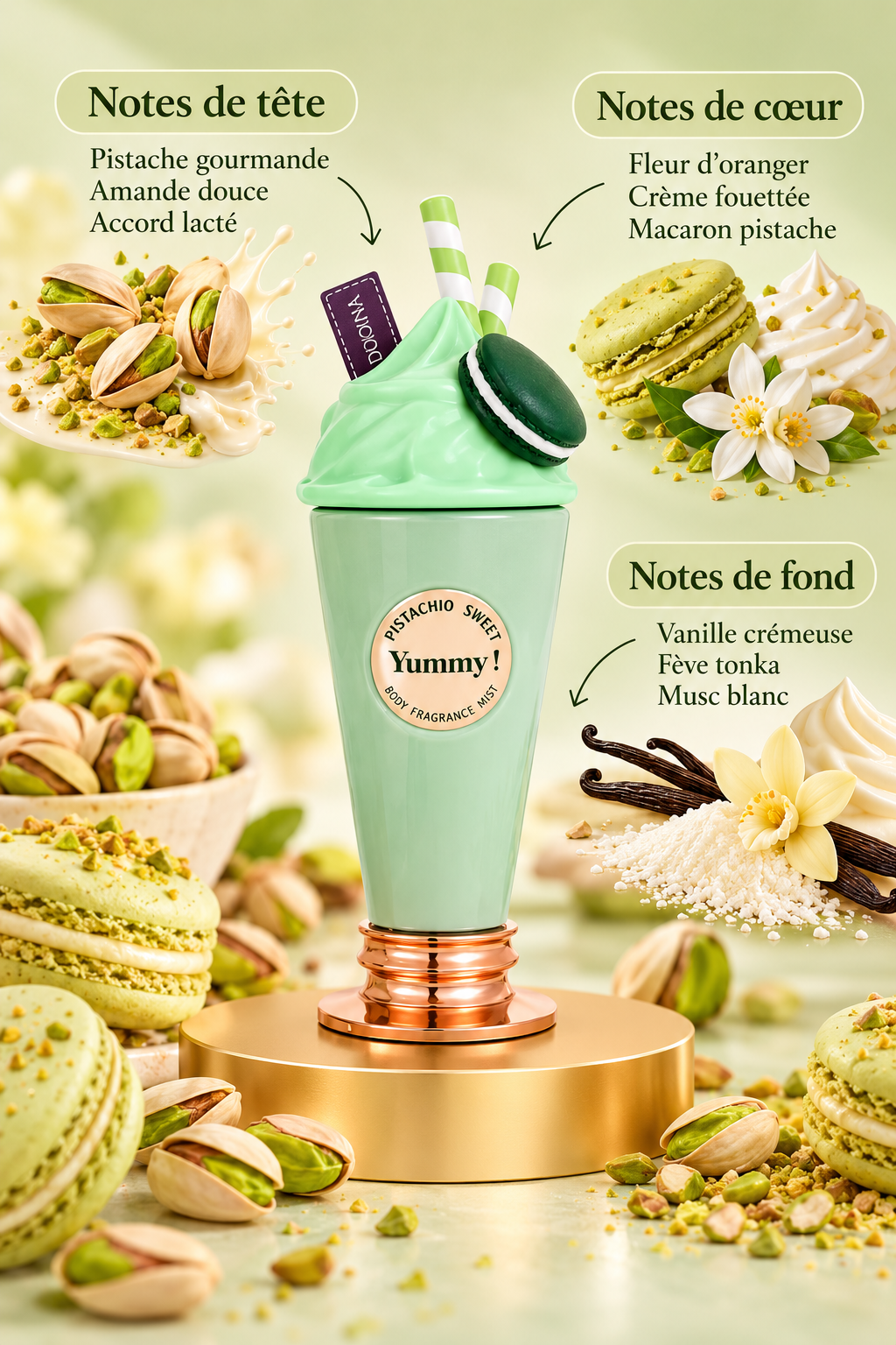 Pistachio Sweet Yummy – Brume Parfumée Pistache Gourmande & Vanille Crémeuse