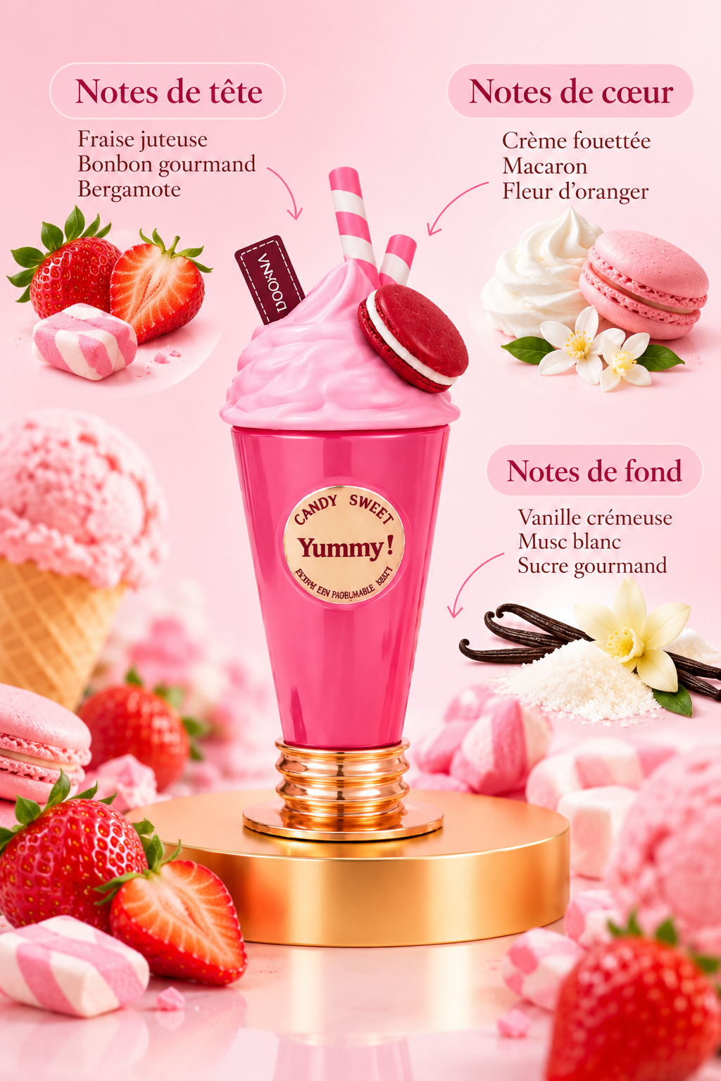 Candy Sweet Yummy – Brume Parfumée Fraise Gourmande & Vanille Crémeuse