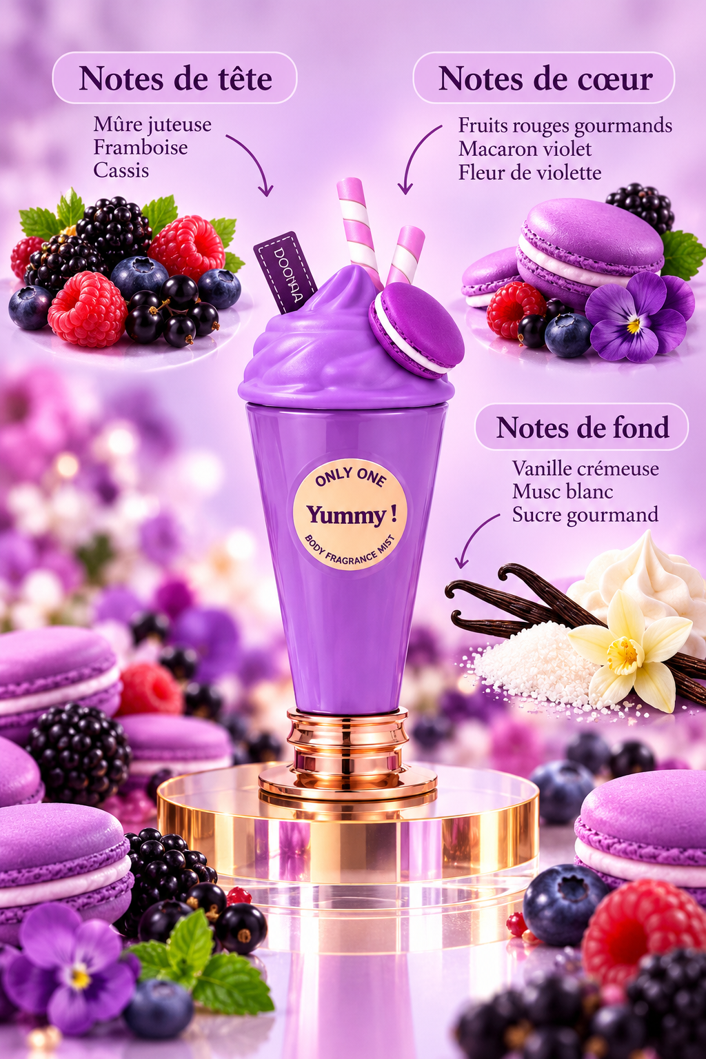 Only One Yummy – Brume Parfumée Fruits Rouges, Mûre & Vanille Gourmande