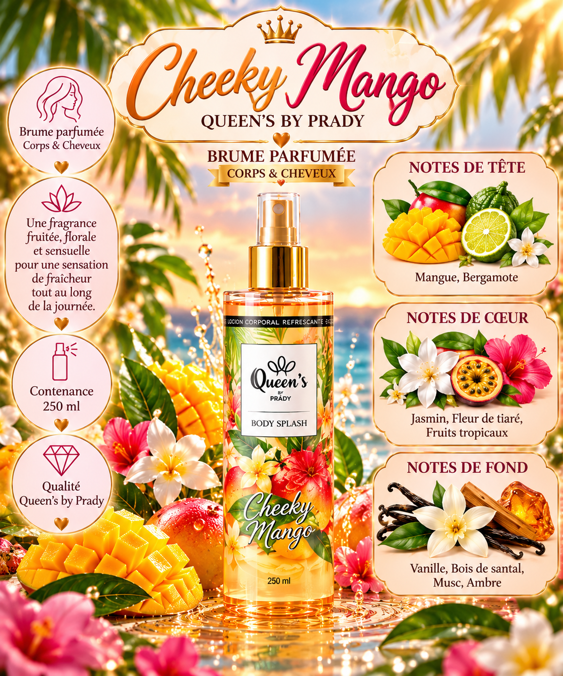 CHEKKY  Mango – Brume parfumée Corps & Cheveux